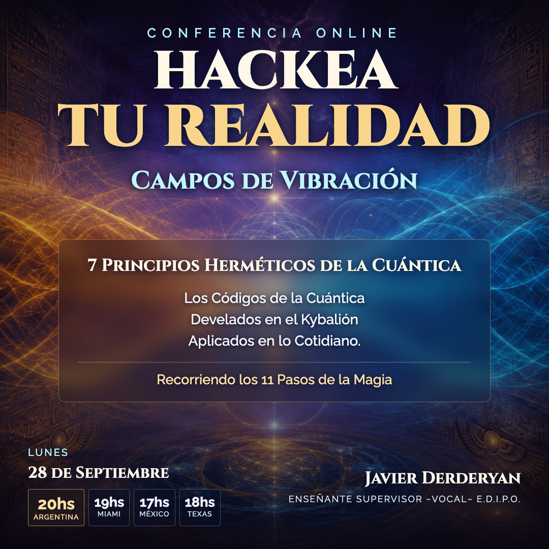 Conferencia Hackea Tu Realidad: 7 Principios Herméticos de la Cuántica. Campos de Vibración